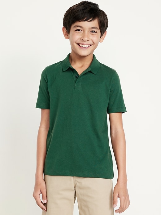 School Uniform Jersey-Knit Polo Shirt for Boys