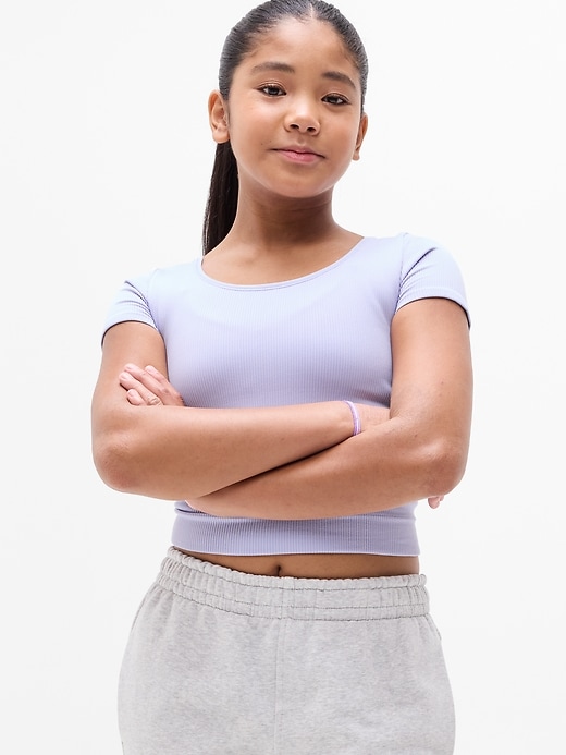 Athleta Girl Rise Above Rib Crop Tee