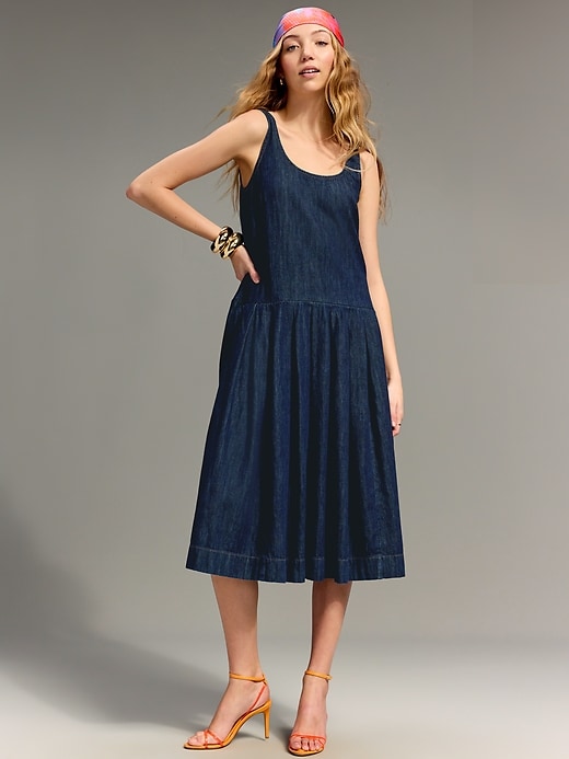 Old Navy x Christopher John Rogers Poplin Drop-Waist Dress