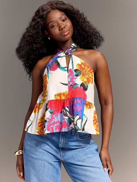 Old Navy x Christopher John Rogers Halter Peplum Top