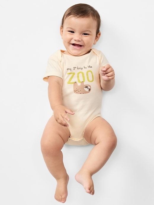 Unisex Short-Sleeve Logo-Graphic Bodysuit for Baby