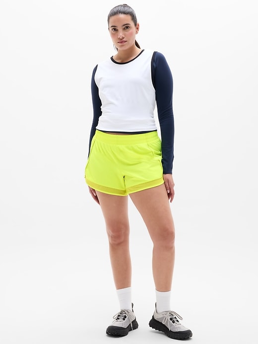Mesh Racer Run Mid Rise 4" Short