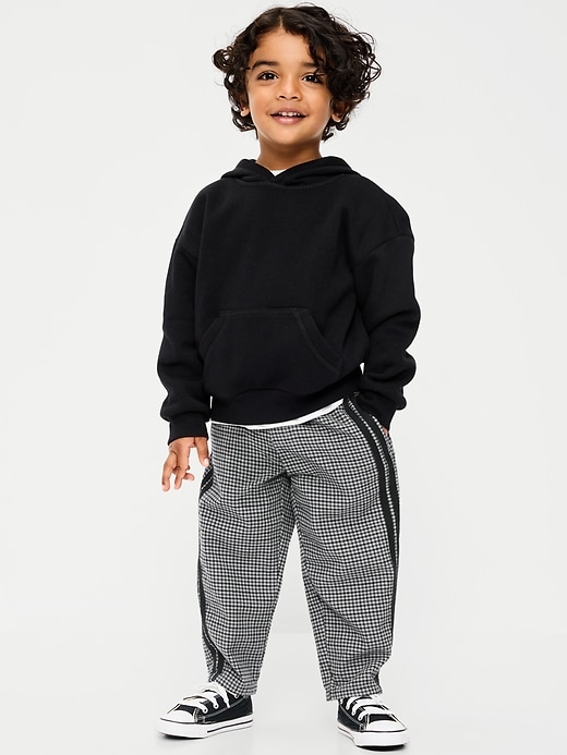 Barrel-Leg Twill Track Pants for Toddler Boys