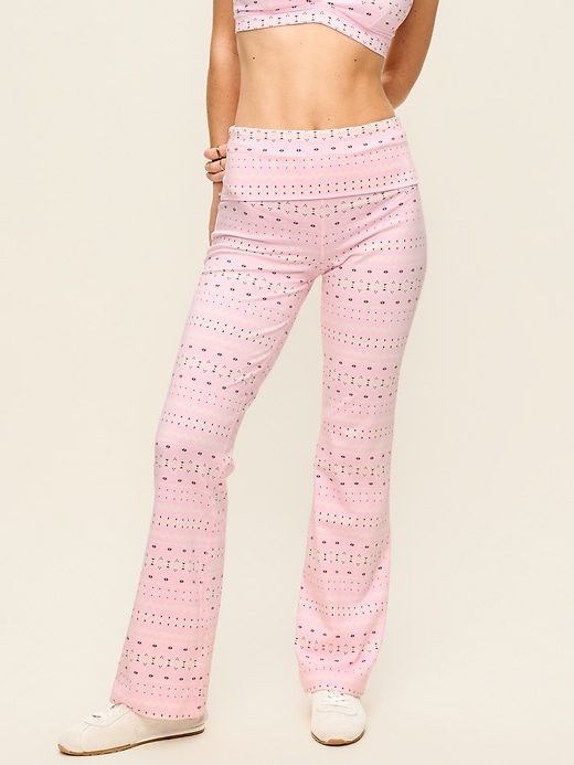 High-Waisted PowerChill Fold-Over Bootcut Leggings