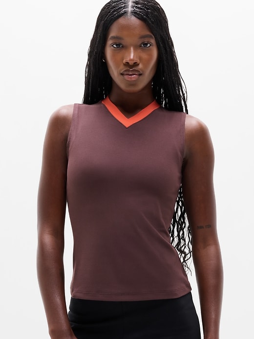 Signature Rib V-Neck Muscle Tank