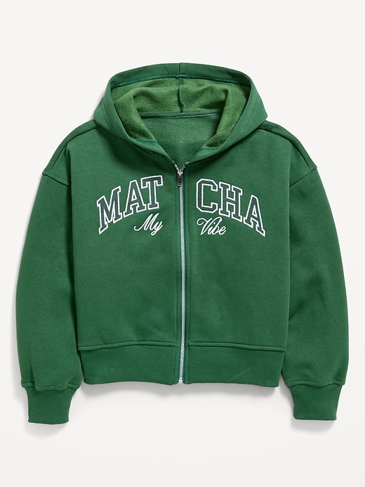 Favorite Fleece Graphic Zip-Front Hoodie for Girls