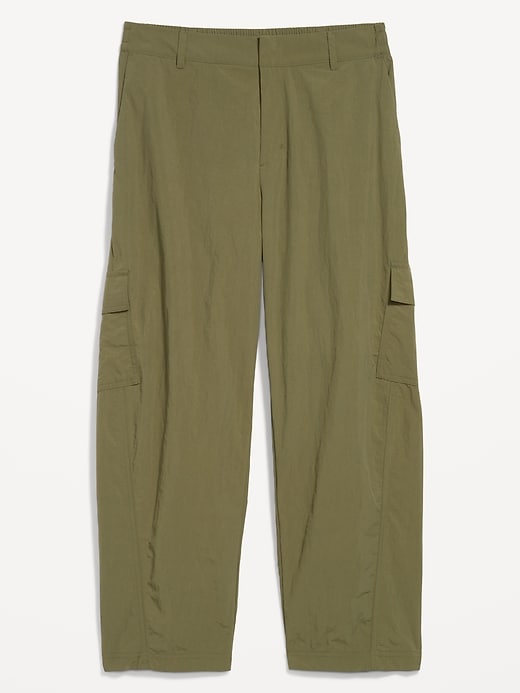 Mid-Rise Barrel-Leg Cargo Pants