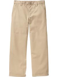 Boys Plain Front Loose Uniform Khakis