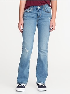 girls white bootcut jeans