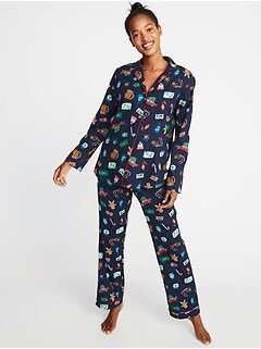 Holiday Favorites 2018 Christmas Pajamas For The Family Old Navy Patterned Flannel Pajama Set For Women