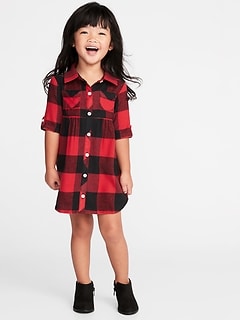 Toddler Dresses Jumpsuits Old Navy Plaid Flannel Shirt Dress For Toddler S