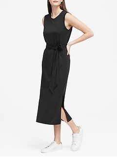 Women S Dresses Banana Republic Soft Ponte Midi Tank Dress With Side S