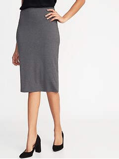 Jersey Knit Midi Pencil Skirt For Women Jersey Knit Midi Pencil Skirt For Women