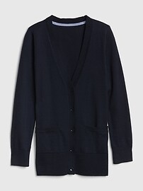 갭 키즈 여아용 가디건GAP Kids Uniform Cardigan Sweater,grey heather