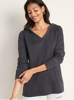 Boyfriend French Terry Side-Zip Tunic Hoodie for Women