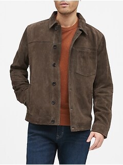 banana republic suede trucker jacket