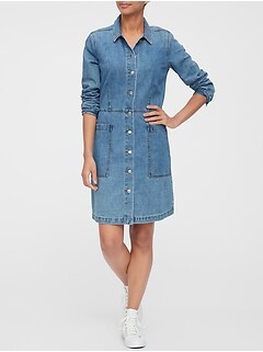 long denim dresses and skirts