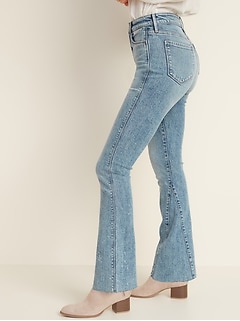 low cut flare jeans