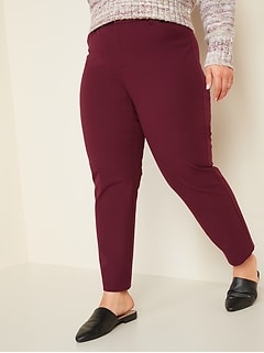 burgundy plus size pants