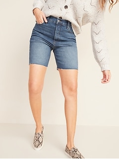 long womens jean shorts