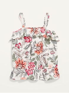 Oldnavy Ruffled Floral-Print Peplum-Hem Cami for Toddler Girls