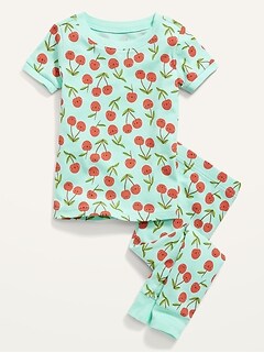 Old Navy Toddler Girls Locally Grown Strawberries Cotton Pajama Shorts Set 