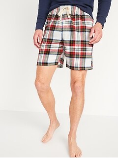 Oldnavy Matching Plaid Flannel Pajama Shorts for Men -- 7.5-inch inseam