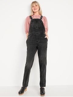 old navy black women's overalls