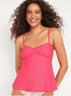 Oldnavy Knotted A-Line Tankini Swim Top for Women