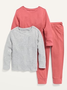 Oldnavy Unisex Solid Thermal-Knit T-Shirt and Jersey Leggings Set for Toddler